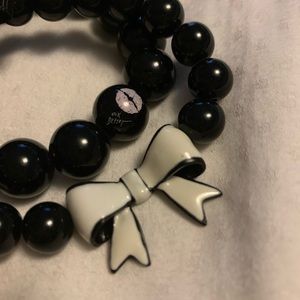 Betsey Johnson Black Beaded Bracelet